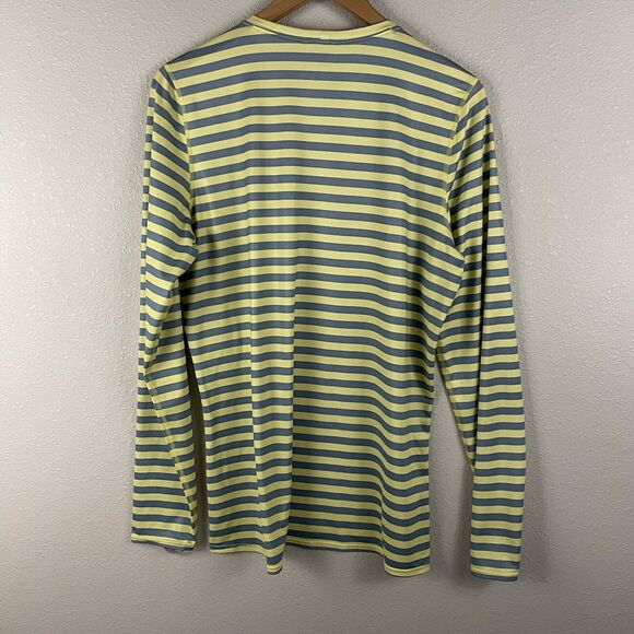 Patagonia Womens XL Baselayer Capeline Silkweight Yellow Gray Stripe - Picture 5 of 5